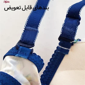 ست شورت و سوتین زنانه مدل پوش آپ فنردار کاپ اسفنجی بند متحرک رنگ سرمه ای لنا ژنکن کد 4689-13