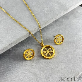 نیم ست دونه برف طلایی 10123