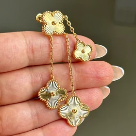 گوشواره ون کلیف الحمبرا چهار گل مسترکوالیتی کد 810