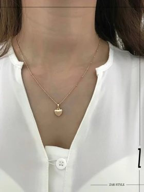 گردنبند زنانه قلب آینه‌ای