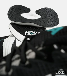 کفش کتانی مشکی سفید آبی HOKA