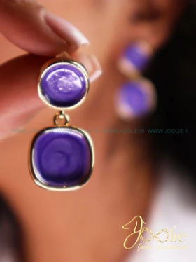 گوشواره زنانه میناکاری ویولت کد E1161