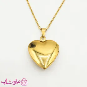 گردنبند دخترانه طرح قلب بازشو طلایی
