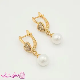 گوشواره ژوپینگ قلبی با آویز مروارید