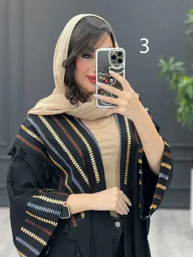 مانتو بلند طرح دار ترکیبی
