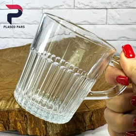 لیوان شیاردار دسته دار 280 لیمون