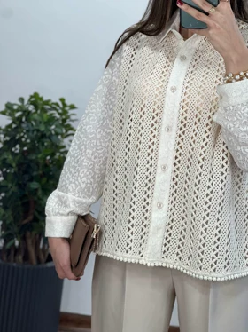 ست دو تیکه تاپ و شومیز سوزندوزی پونل