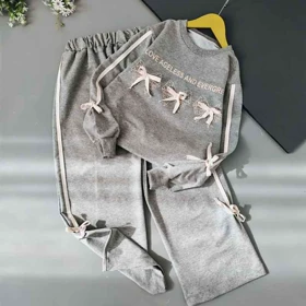 بلوز شلوار دخترانه طرح بند پاپیونی تنیجری