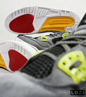 کتانی ساق‌دار مردانه طوسی مشکی سبز Nike air jordan 4