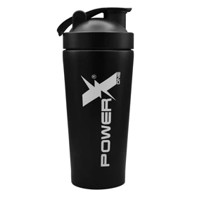 شیکر استیل ورزشی یک تیکه پاور ایکس مدل One ظرفیت 0.739 لیتر (مشکی)