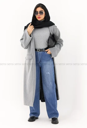 شلوار جین نیم بگ پشت کش کد1005166