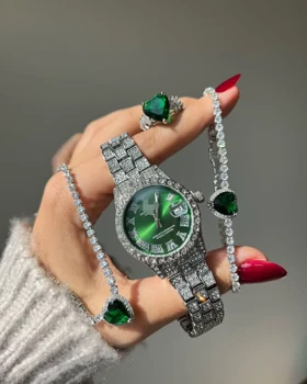 ساعت مچی زنانه مدل رولکس فول نگین