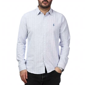 پیراهن آستین بلند راه راه مردانه مدل 6102074