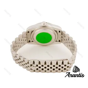 ساعت رولکس دیت جاست مردانه سیلور صفحه سفید خطی m-8465