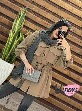 مانتو لینن کمرگت یقه مردونه