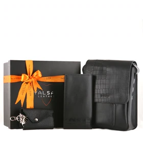 ست هدیه چرم یلسان مدل ماهان سه کد 059-PRL-ARN-PRM