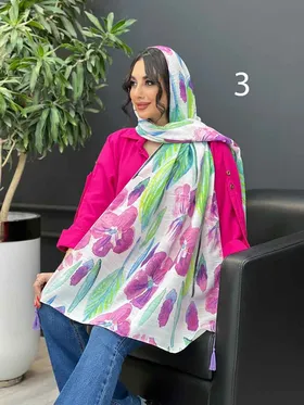 شال آبرنگی منگوله‌دار