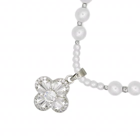 گردنبند زنانه مدل مرواریدی نگینی