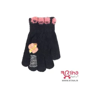 دستکش زمستانی بچه گانه/ دخترانه موهر طرح پروانه برجسته
