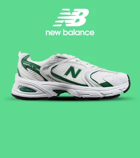 کفش کتانی مردانه و زنانه سفید سبز NEW BALANCE 530 مدل 3142