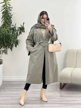 بارانی بلند هشت دکمه