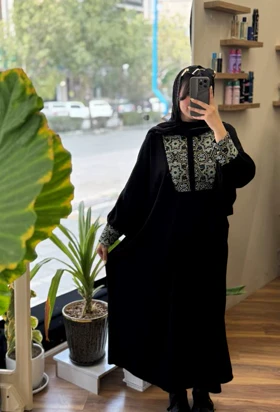 عبا جلو زیپ_3320 (گلدوزی رنگی)
