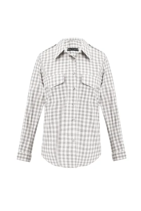 شومیز وول - 3180 (کرم چهارخانه)