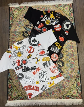 تیشرت لانگ استیکردار چاپی