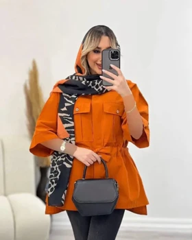 مانتو داکرون اعلا کمربند دار