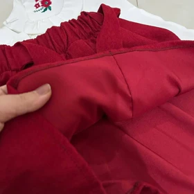 بلوزدامن دخترانه شومیز سفید با دامن قرمز