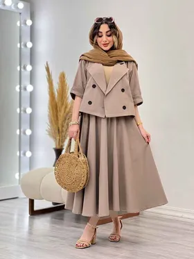 ست کت و دامن چهار دکمه