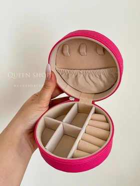 کیف بدلیجات و جواهرات گرد سرخابی
