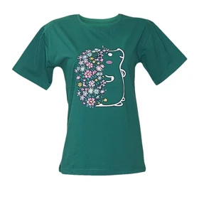 تیشرت زنانه نخ پنبه طرح جوجه تیغی