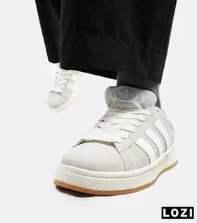 کفش کتانی مردانه و زنانه طوسی سفید ADIDAS Campus