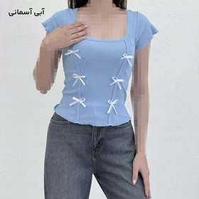 تیشرت کراپ زنانه پاپیون