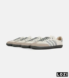 کفش کتانی مردانه و زنانه کرم طوسی قهوه ای ADIDAS Samba مدل 7296