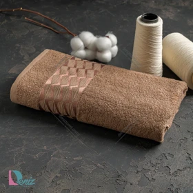 حوله حمامی طرح آرام رنگ نسکافه ای