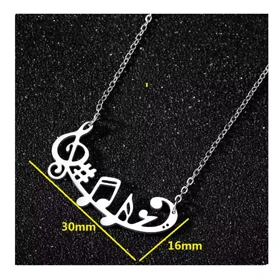 گردنبند موسیقی نقره و زنجیر نقره 925