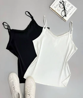 تاپ ساتن یقه مروارید کد 3515