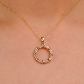 پلاک ژوپینگ فول نگین طلایی