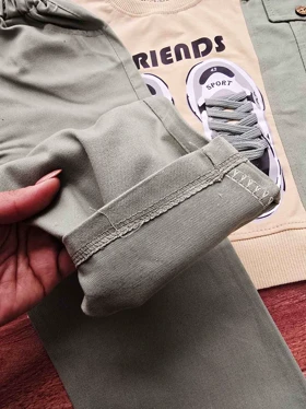 بلوز و شلوار طرح کتانی