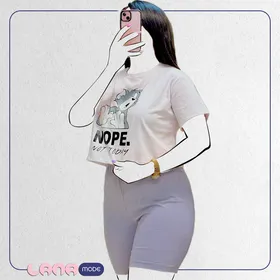 ست کراپ و شرتک پنبه سوپر لاکرا با طرح تام