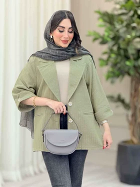 مانتو آستین پاکتی جیب نما ترگل