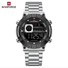 ساعت مچی مردانه نیوی فورس NF9241 سیلور بدنه مشکی مدل m-10415