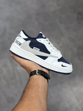 کتانی نایک ترویس دیور سفید سرمه‌ای کد(241)