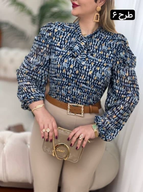 شومیز حریر آستین پف 2705