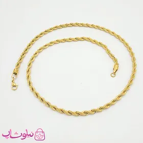 زنجیر طنابی مردانه گلد استیل ضخیم 60 سانت کد 1191
