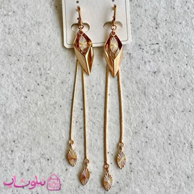 گوشواره آویز بلند زنانه برند ژوپینگ مدل لوزی کد 3998