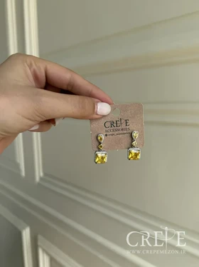 گوشواره جواهری مربع