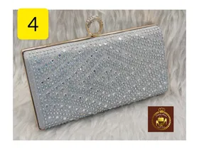 کیف دستی مجلسی زنانه نگین شیشه ای